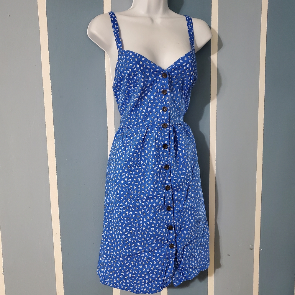 Bannana Republix Blue Floral Midi Sun Dress
